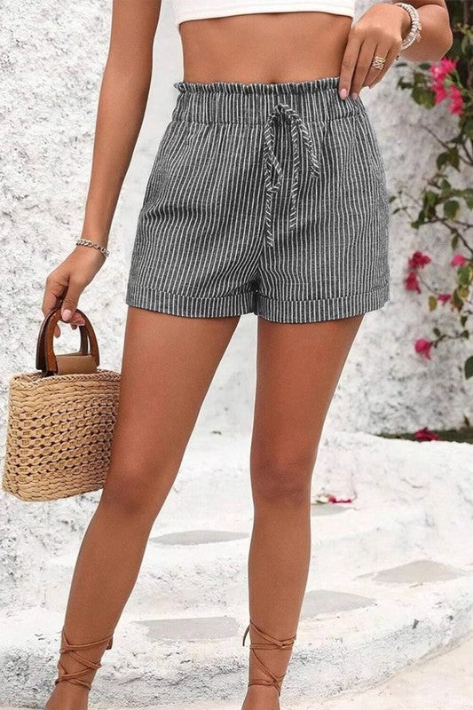 Beach Girl Vibe Stripe Shorts-Cute-Trendy-Shop-Womens-Boutique-Clothing-Store