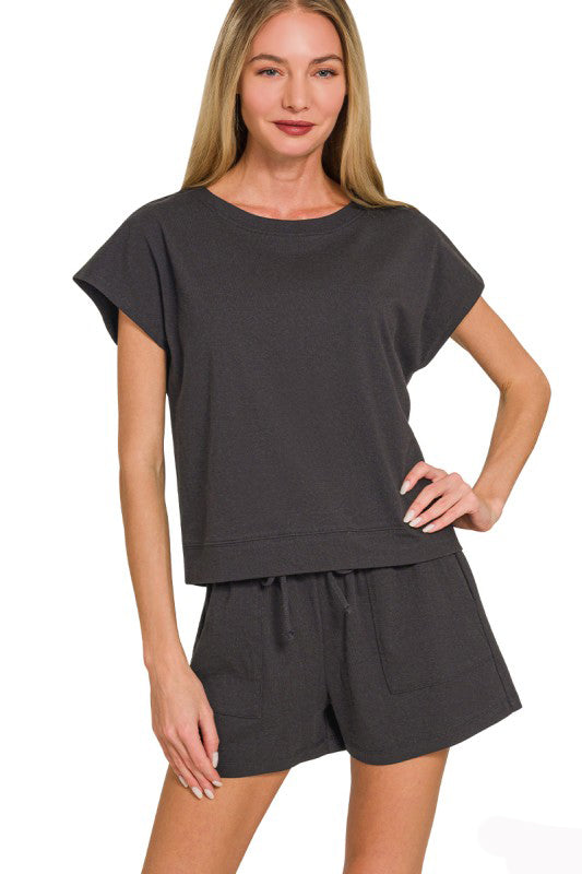 Back To Springtime Short Set-Black-SMALL-[option4]-[option5]-Cute-Trendy-Shop-Womens-Boutique-Clothing-Store