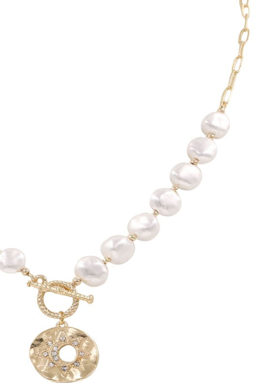 It's Up To You Pearl Toggle Charm Necklace-[option4]-[option5]-Cute-Trendy-Shop-Womens-Boutique-Clothing-Store