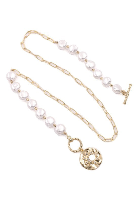 It's Up To You Pearl Toggle Charm Necklace-[option4]-[option5]-Cute-Trendy-Shop-Womens-Boutique-Clothing-Store