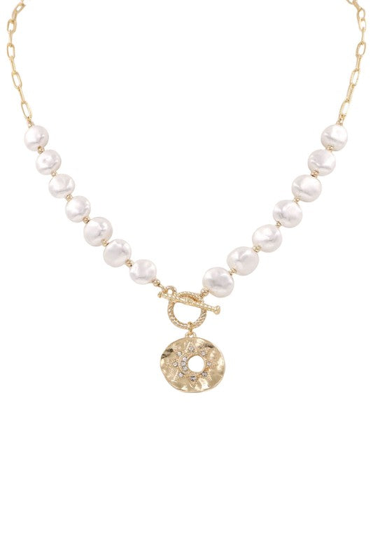 It's Up To You Pearl Toggle Charm Necklace-[option4]-[option5]-Cute-Trendy-Shop-Womens-Boutique-Clothing-Store