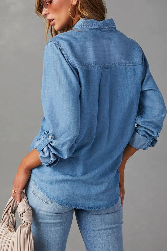 Guilty Pleasure Dark Blue Denim Top-[option4]-[option5]-Cute-Trendy-Shop-Womens-Boutique-Clothing-Store