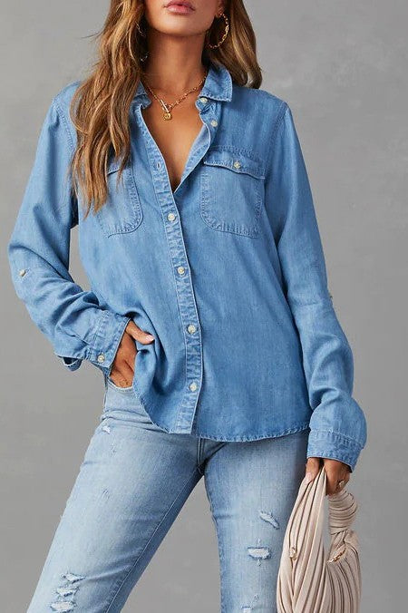 Guilty Pleasure Dark Blue Denim Top-[option4]-[option5]-Cute-Trendy-Shop-Womens-Boutique-Clothing-Store