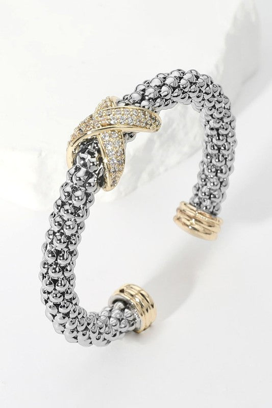 I'll Be Singing CZ Crisscross Cuff-[option4]-[option5]-Cute-Trendy-Shop-Womens-Boutique-Clothing-Store