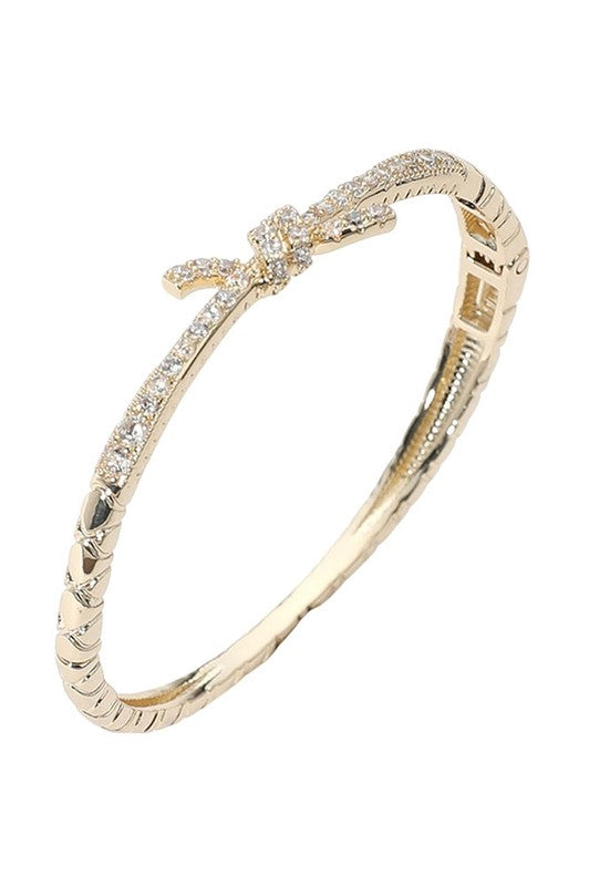 Best Day Ever Gold CZ Knot Bangle-[option4]-[option5]-Cute-Trendy-Shop-Womens-Boutique-Clothing-Store