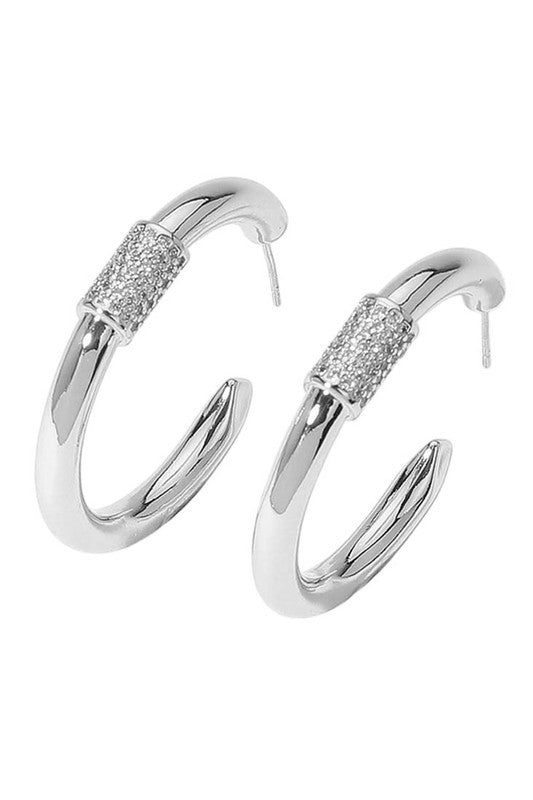 What A Feeling Silver Hoops-[option4]-[option5]-Cute-Trendy-Shop-Womens-Boutique-Clothing-Store