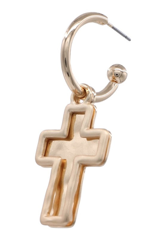 Soft Spoken Gold Cross Earrings-[option4]-[option5]-Cute-Trendy-Shop-Womens-Boutique-Clothing-Store