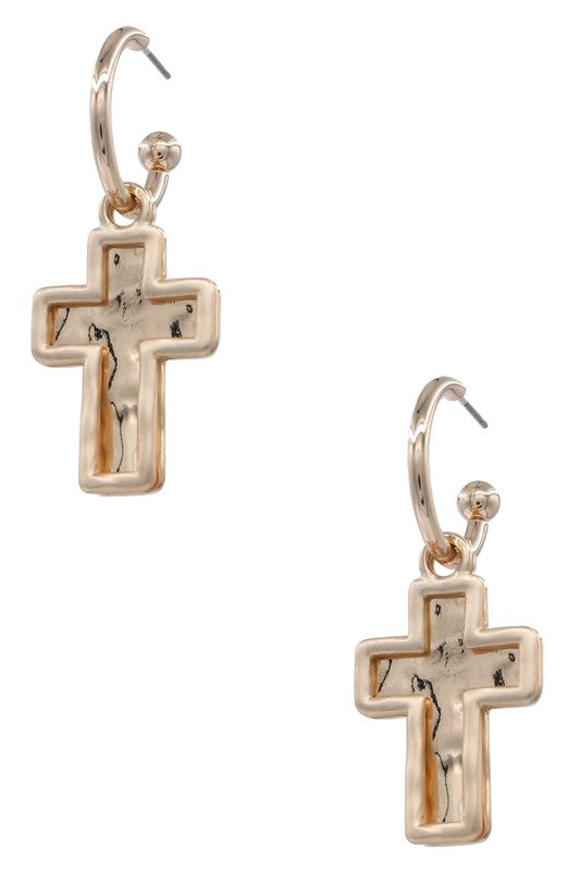 Soft Spoken Gold Cross Earrings-[option4]-[option5]-Cute-Trendy-Shop-Womens-Boutique-Clothing-Store