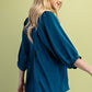 Ready For Rain Teal Puff Sleeve Top-[option4]-[option5]-Cute-Trendy-Shop-Womens-Boutique-Clothing-Store
