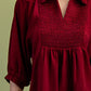 Ready For Rain Burgundy Puff Sleeve Top-[option4]-[option5]-Cute-Trendy-Shop-Womens-Boutique-Clothing-Store