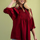 Ready For Rain Burgundy Puff Sleeve Top-[option4]-[option5]-Cute-Trendy-Shop-Womens-Boutique-Clothing-Store