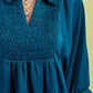 Ready For Rain Teal Puff Sleeve Top-[option4]-[option5]-Cute-Trendy-Shop-Womens-Boutique-Clothing-Store