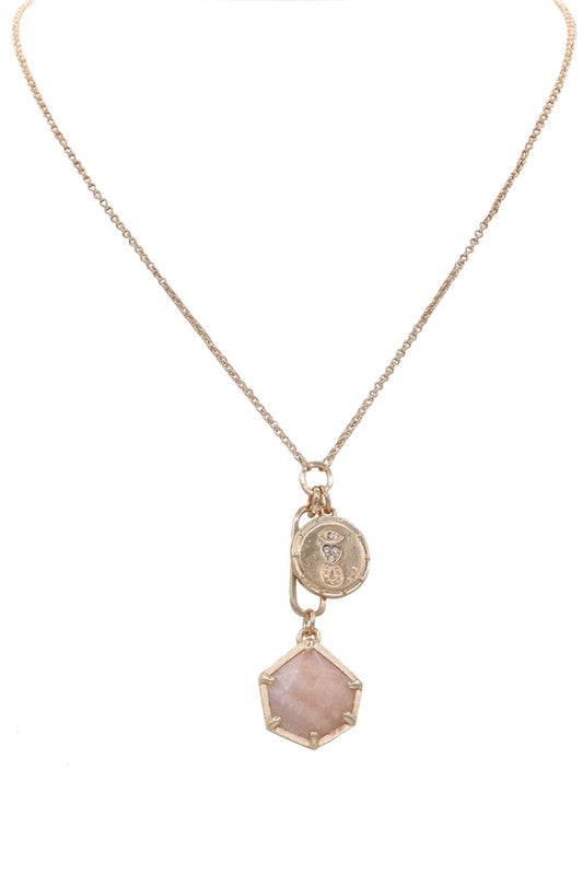 Before Midnight Peach Charm Necklace-Cute-Trendy-Shop-Womens-Boutique-Clothing-Store