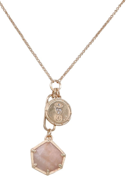 Before Midnight Peach Charm Necklace-Cute-Trendy-Shop-Womens-Boutique-Clothing-Store