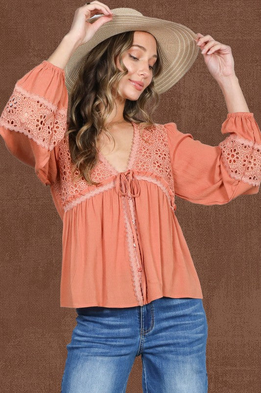 Enjoy This Time Sienna Eyelet Top-[option4]-[option5]-Cute-Trendy-Shop-Womens-Boutique-Clothing-Store
