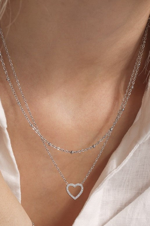 All My Heart Silver Necklace