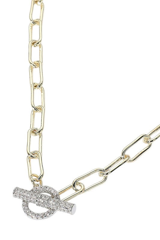 Everything To Me Gold Paperclip Toggle Necklace-[option4]-[option5]-Cute-Trendy-Shop-Womens-Boutique-Clothing-Store