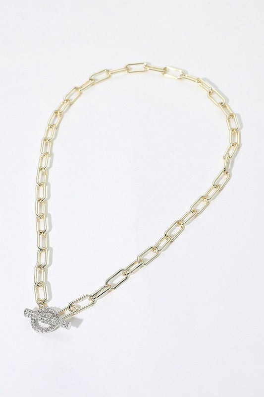 Everything To Me Gold Paperclip Toggle Necklace-[option4]-[option5]-Cute-Trendy-Shop-Womens-Boutique-Clothing-Store