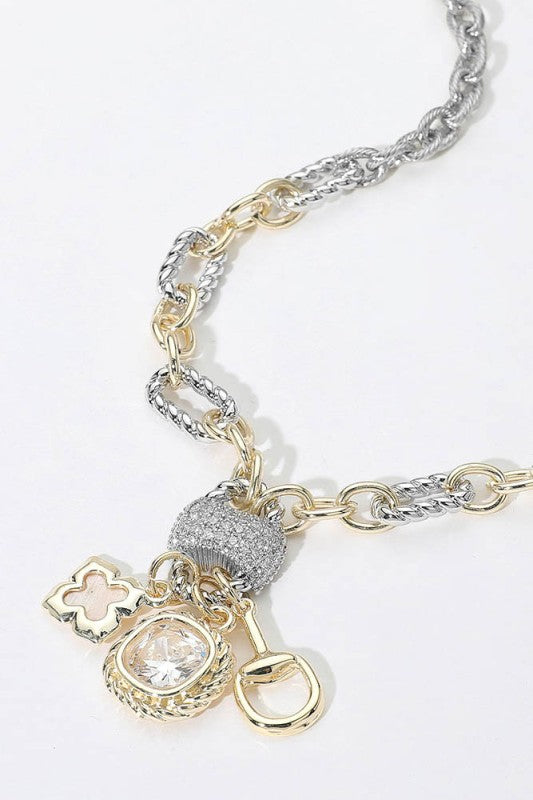 No Words Needed Sparkling Charm Necklace-Cute-Trendy-Shop-Womens-Boutique-Clothing-Store