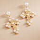 Climbing The Ladder Pearl Cross Earrings-[option4]-[option5]-Cute-Trendy-Shop-Womens-Boutique-Clothing-Store