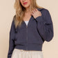 Because I Care Navy Terry Hoodie Jacket-[option4]-[option5]-Cute-Trendy-Shop-Womens-Boutique-Clothing-Store