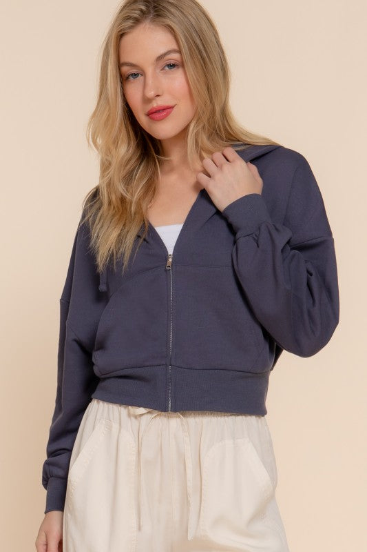 Because I Care Navy Terry Hoodie Jacket-[option4]-[option5]-Cute-Trendy-Shop-Womens-Boutique-Clothing-Store
