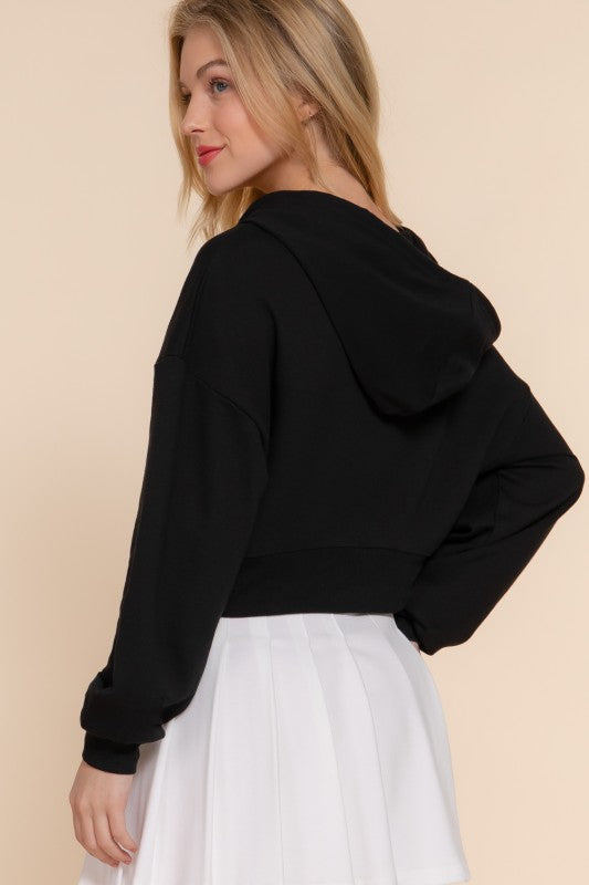 Because I Care Black Terry Hoodie Jacket-[option4]-[option5]-Cute-Trendy-Shop-Womens-Boutique-Clothing-Store