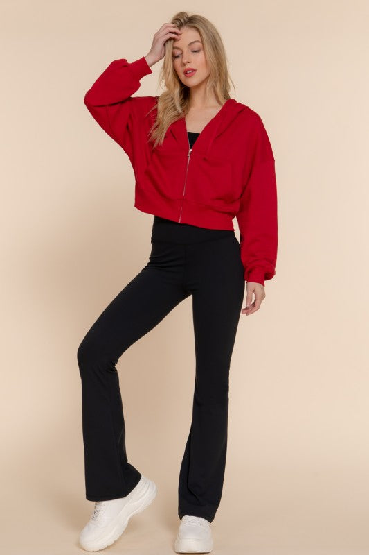 Because I Care Red Terry Hoodie Jacket-[option4]-[option5]-Cute-Trendy-Shop-Womens-Boutique-Clothing-Store