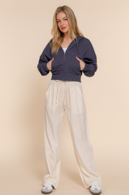 Because I Care Navy Terry Hoodie Jacket-[option4]-[option5]-Cute-Trendy-Shop-Womens-Boutique-Clothing-Store