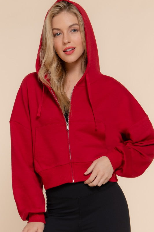 Because I Care Red Terry Hoodie Jacket-[option4]-[option5]-Cute-Trendy-Shop-Womens-Boutique-Clothing-Store