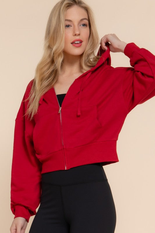 Because I Care Red Terry Hoodie Jacket-[option4]-[option5]-Cute-Trendy-Shop-Womens-Boutique-Clothing-Store