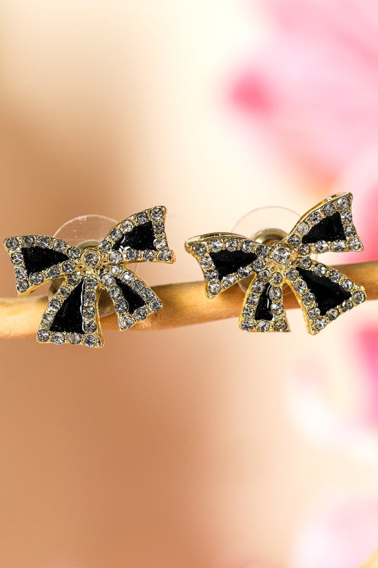Call The Girls Black Bow Earrings-[option4]-[option5]-Cute-Trendy-Shop-Womens-Boutique-Clothing-Store