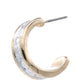 Classic Look Silver with Gold Semi Hoop Earrings-[option4]-[option5]-Cute-Trendy-Shop-Womens-Boutique-Clothing-Store