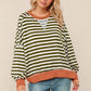 Travel Day Olive Oversized Striped Dolman Top-[option4]-[option5]-Cute-Trendy-Shop-Womens-Boutique-Clothing-Store