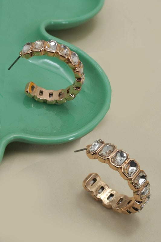 Appreciate Style Baguette Hoop Earrings-[option4]-[option5]-Cute-Trendy-Shop-Womens-Boutique-Clothing-Store