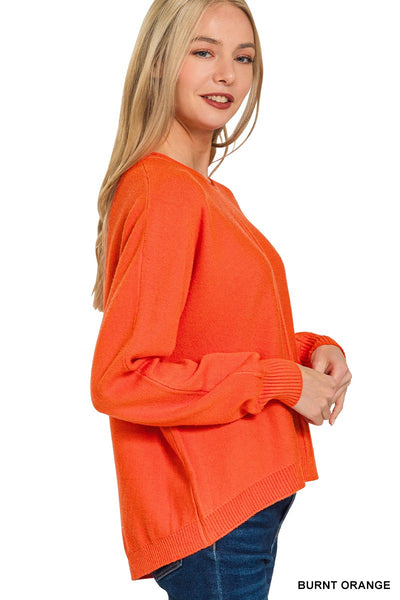 Call Me Cozy Casual Sweater Top Orange-[option4]-[option5]-Cute-Trendy-Shop-Womens-Boutique-Clothing-Store