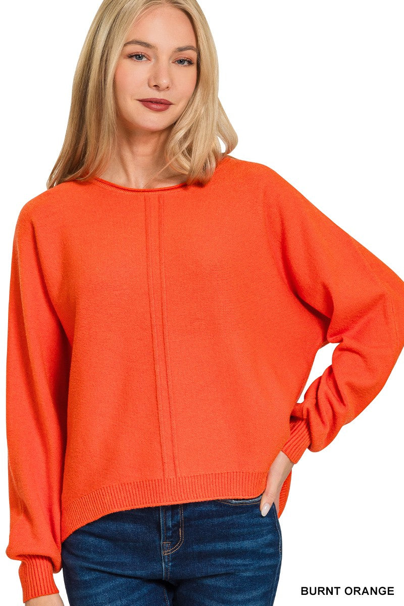 Call Me Cozy Casual Sweater Top Orange-[option4]-[option5]-Cute-Trendy-Shop-Womens-Boutique-Clothing-Store