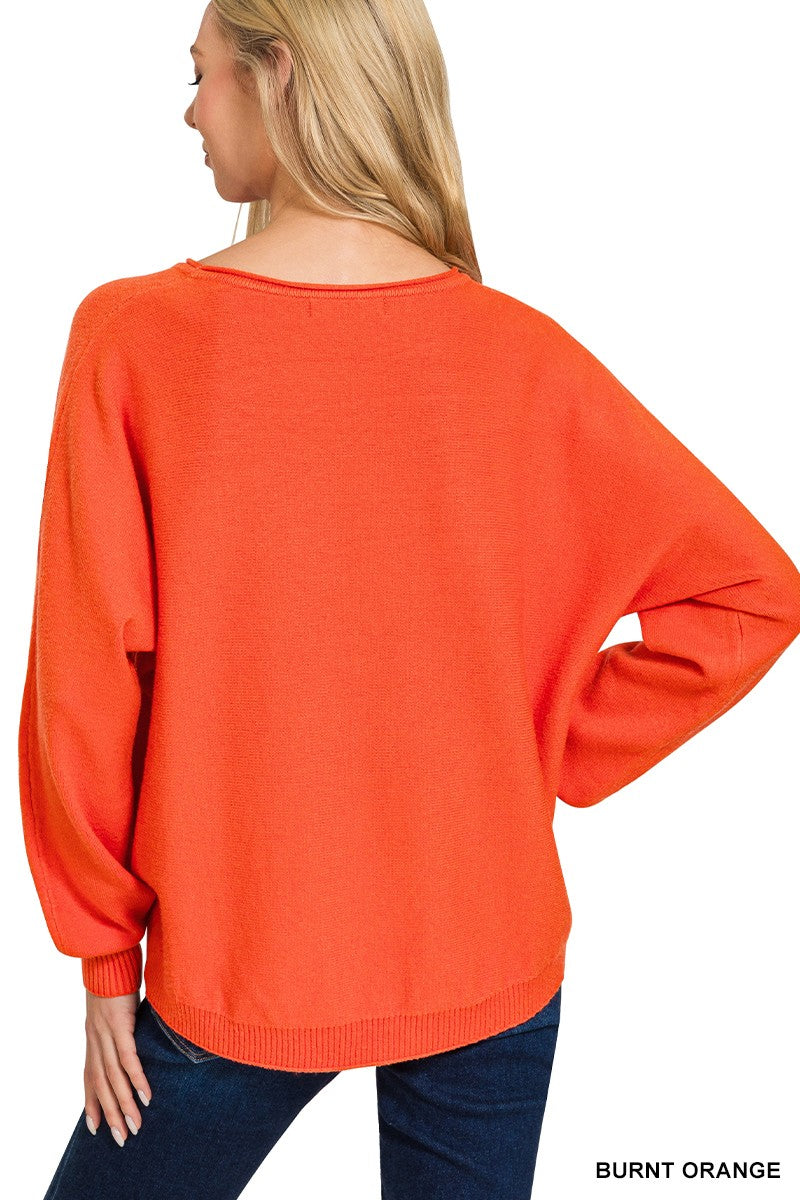 Call Me Cozy Casual Sweater Top Orange-[option4]-[option5]-Cute-Trendy-Shop-Womens-Boutique-Clothing-Store