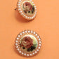 Vintage Porcelain Floral Stud Earrings-[option4]-[option5]-Cute-Trendy-Shop-Womens-Boutique-Clothing-Store