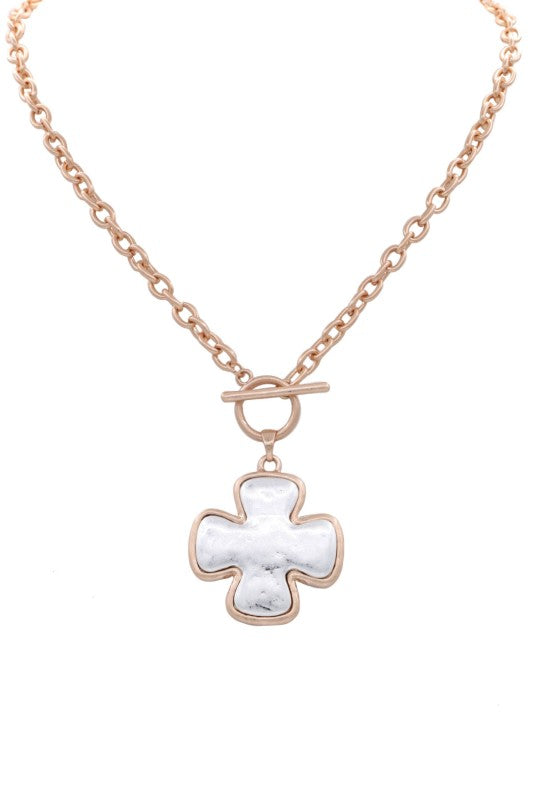 Two Tone Cross Necklace-[option4]-[option5]-Cute-Trendy-Shop-Womens-Boutique-Clothing-Store