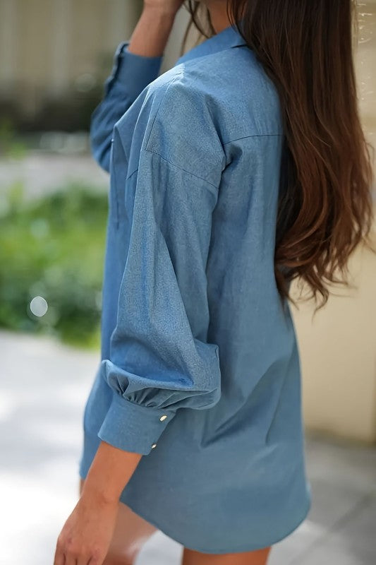 Take My Hand Denim Blouse-[option4]-[option5]-Cute-Trendy-Shop-Womens-Boutique-Clothing-Store