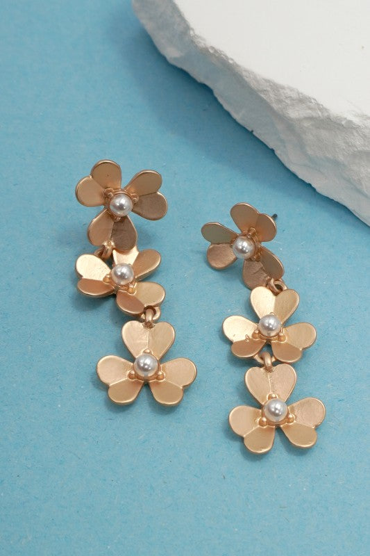 Cascading Flower Earrings-[option4]-[option5]-Cute-Trendy-Shop-Womens-Boutique-Clothing-Store