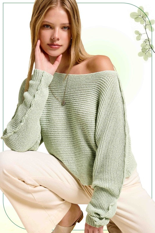 So Soothing Soft Mint Off Shoulder Sweater-[option4]-[option5]-Cute-Trendy-Shop-Womens-Boutique-Clothing-Store