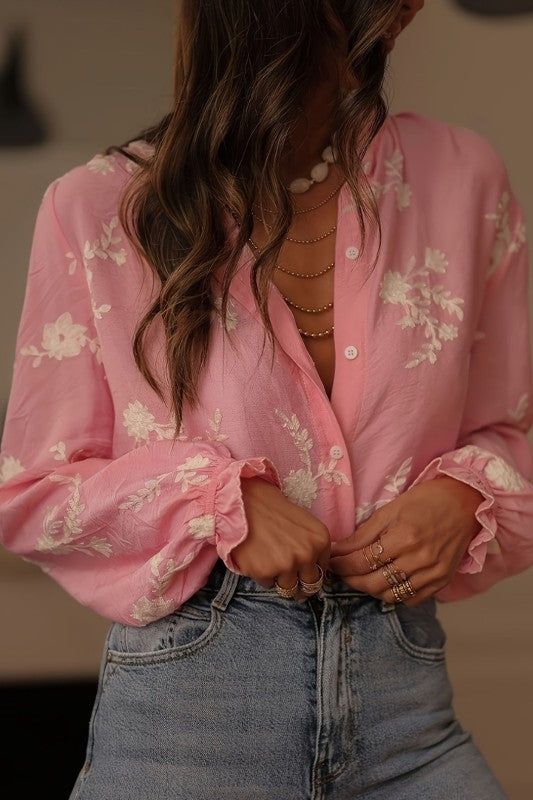 So Sweet Pink Embroidered Top-[option4]-[option5]-Cute-Trendy-Shop-Womens-Boutique-Clothing-Store
