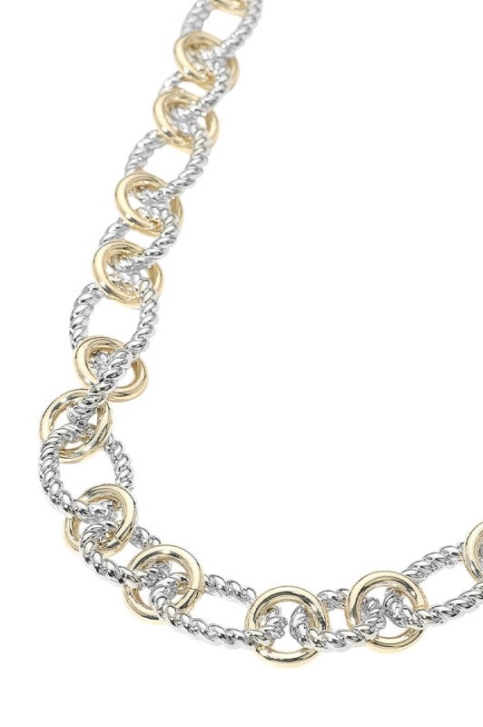 Luxury All Around Two Tone Necklace-[option4]-[option5]-Cute-Trendy-Shop-Womens-Boutique-Clothing-Store