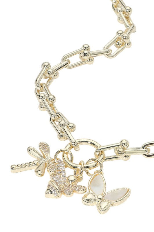 Dragonfly Charm Horsebit Necklace-[option4]-[option5]-Cute-Trendy-Shop-Womens-Boutique-Clothing-Store