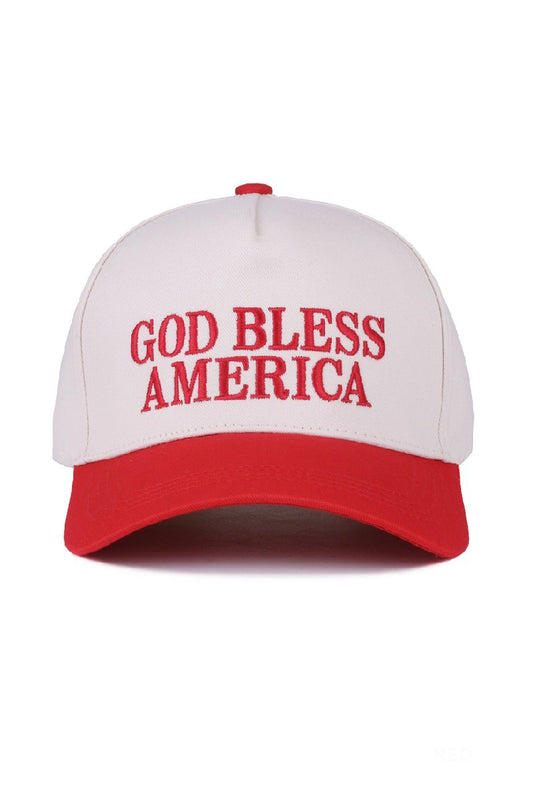 "God Bless America" Cap-Red-Cute-Trendy-Shop-Womens-Boutique-Clothing-Store