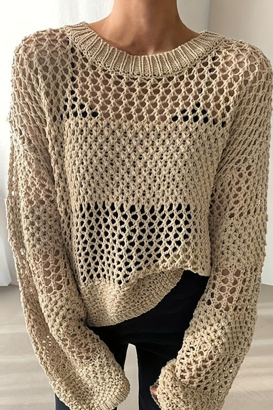 Fireside Chats Brown Woven Sweater-[option4]-[option5]-Cute-Trendy-Shop-Womens-Boutique-Clothing-Store