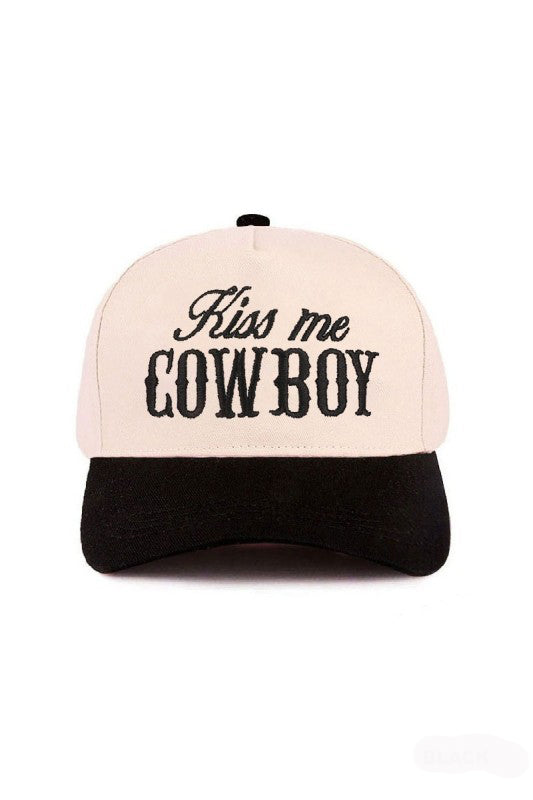 "Kiss Me Cowboy" Cap-Cute-Trendy-Shop-Womens-Boutique-Clothing-Store