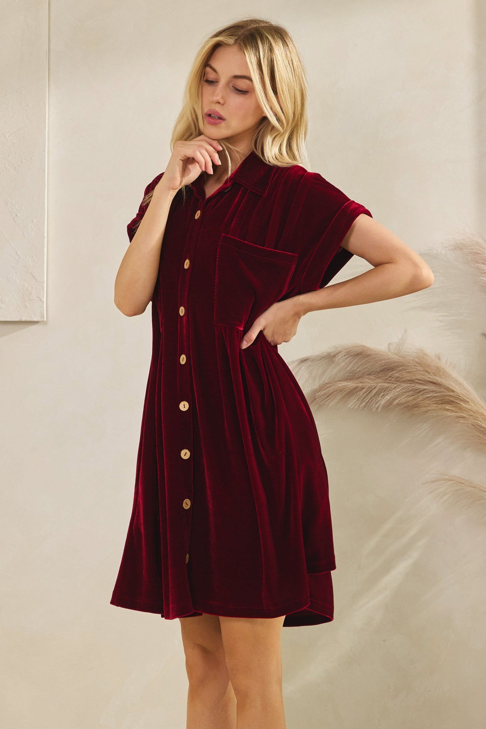 Holiday Party Velvet dress Burgundy-[option4]-[option5]-Cute-Trendy-Shop-Womens-Boutique-Clothing-Store